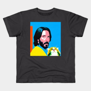 Keanu Reeves and cat Kids T-Shirt